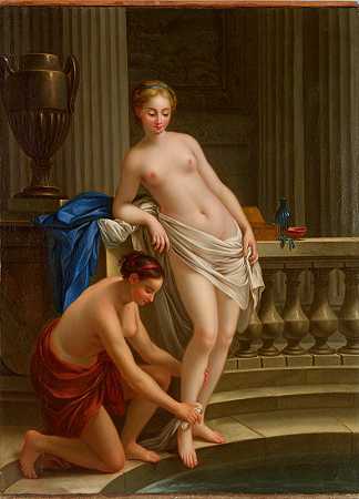 凯利斯托，黛安的仙女从浴缸里出来`Callisto, nymphe de Diane sortant du bain  (1763) by Joseph-Marie Vien