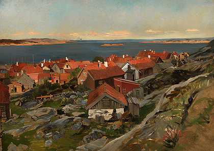 内夫伦港风景`View of Nevlunhavn