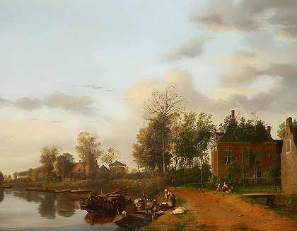 德尔夫特附近的维利特乡村别墅`Country House on the Vliet near Delft