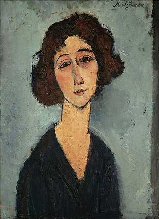 年轻女子`Jeune Femme by Amedeo Modigliani