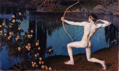 弓箭手`The Archer (1898) by Väinö Blomstedt