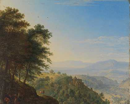 Boppard aan de Rijn附近的山地景观`Mountainous landscape near Boppard aan de Rijn (1660) by Herman Saftleven