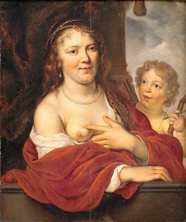 一位女士和她的孩子扮演维纳斯和丘比特`A Lady and her Child as Venus and Cupid (1648 – 1649) by Govert Flinck