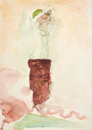 站到一半。`Stående halvakt (1919~1924) by Edvard Munch