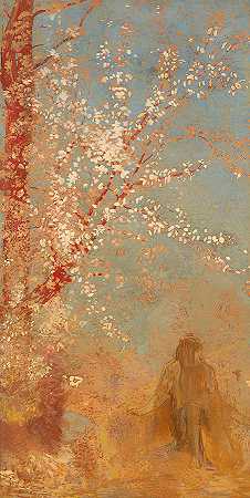 花开的树下的身影`Figure Under a Blossoming Tree