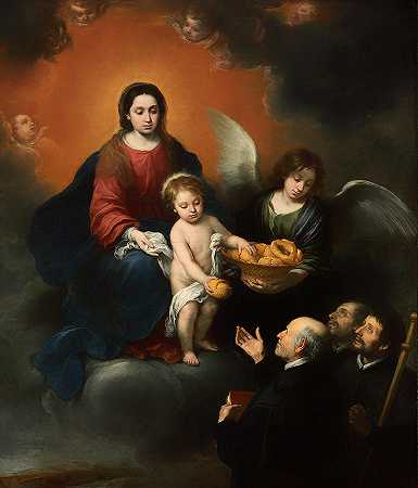 婴儿基督向朝圣者分发面包`The Infant Christ Distributing Bread to the Pilgrims