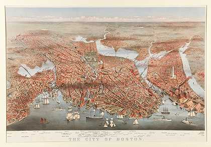 波士顿市`The City of Boston (1873) by Lyman W. Atwater