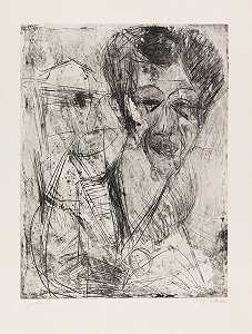 自画像（绘画）`
Selbstbildnis (zeichnend) (1916)  by Ernst Ludwig Kirchner
