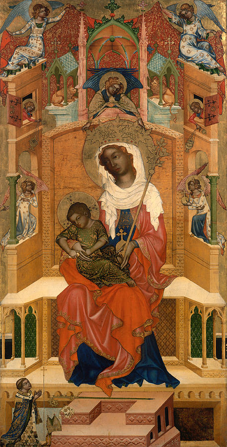 玛丽与孩子坐在一起`Mary Enthroned with the Child