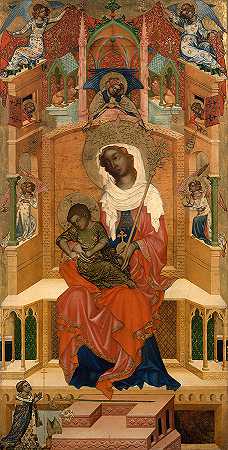 玛丽与孩子坐在一起`Mary Enthroned with the Child