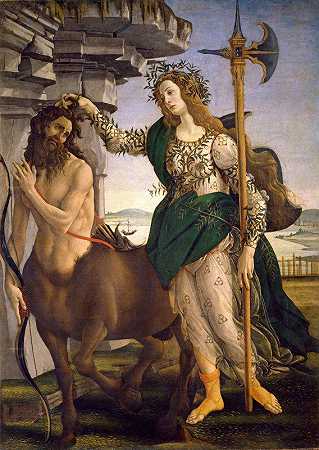 帕拉斯与半人马`Pallas And The Centaur (1480~1485) by Sandro Botticelli