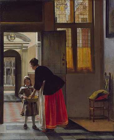 带来面包的男孩`A Boy Bringing Bread (c. 1663) by Pieter De Hooch