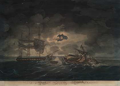 大黄蜂（美国）和孔雀（英国）`The Hornet (U.S.) and the Peacock (British) (1813) by George Thresher