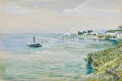 日内瓦湖蒙特勒特里特`Trait, Montreux, Lake Geneva (1882) by John William Inchbold