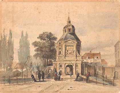 乌得勒支的维特夫鲁文波特`Wittevrouwenpoort in Utrecht (c. 1827 ~ 1891) by Johannes Bosboom
