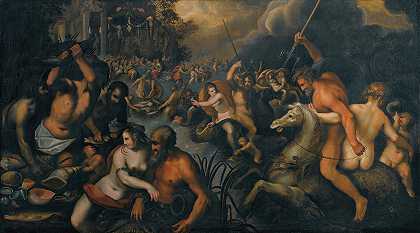 海神之战`Battle of the sea gods by Venetian School