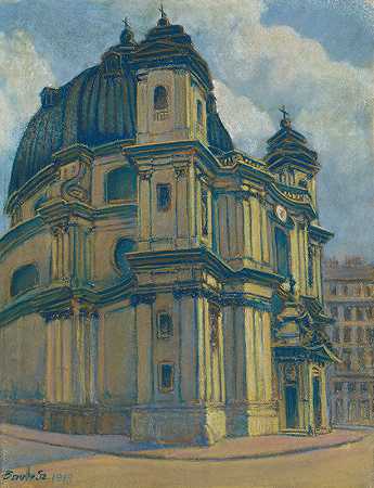 维也纳教堂`Kostol vo Viedni (1918) by Konštantín Bauer