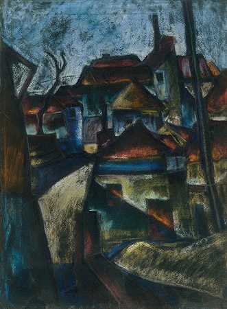 在城市的边缘`Na okraji mesta (1927) by Konštantín Bauer