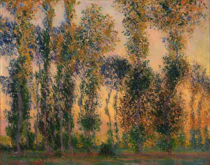 吉维尼的杨树——日出`Poplars At Giverny – Sunrise