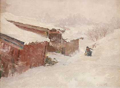 飘雪`Drifting Snow (1889) by Jacob Gløersen