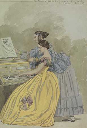 音乐课或家庭教师素描`The Music Lesson or the Governess; a Sketch (1855) by Richard Dadd