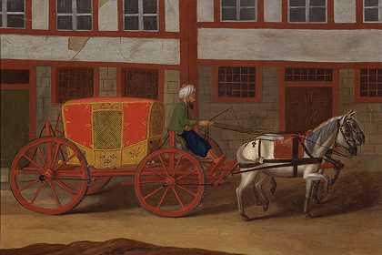 一个马车夫，带着一队马和一辆有篷马车`A Coachman with a Team of Horses and Covered Carriage (18th century)