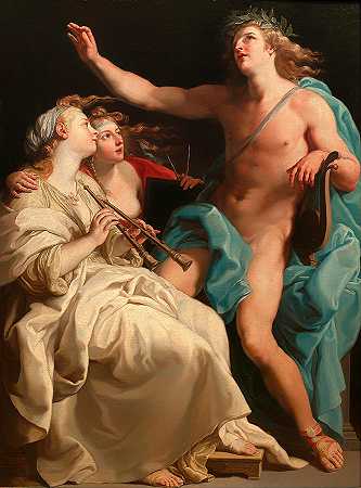 阿波罗与两位缪斯女神`Apollo With Two Muses