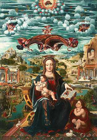 维金和孩子与婴儿圣约翰`Vigin And Child With The Infant Saint John