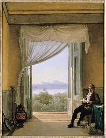 那不勒斯的辛克尔`Schinkel in Naples (1824) by Franz Ludwig Catel