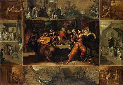 浪子的故事`The Story of the Prodigal Son (1600 ~ 1620) by Frans Francken the Younger