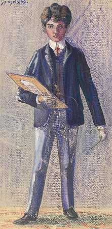 镜像`Spiegelbild (1906) by Egon Schiele