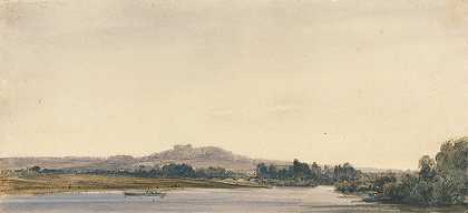 博洛尼亚森林的瓦莱里山`Mont~Valérien from Bois de Boulogne (1834) by William Callow