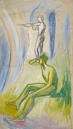 男人们转向太阳`Men Turning towards the Sun (1911–14) by Edvard Munch