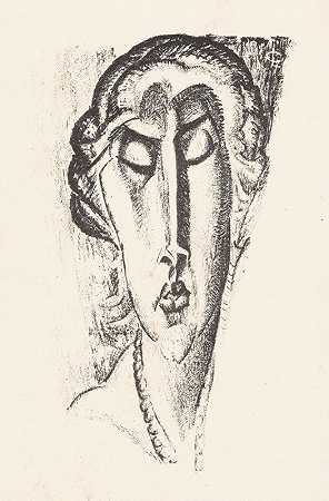 一个陌生女人的肖像`Portret van een onbekende vrouw (1891) by Leo Gestel