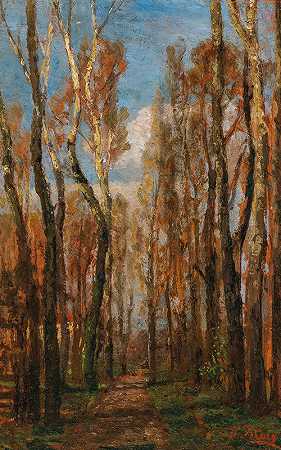 普拉特景观`Prater Landscape (c. 1915) by Tina Blau