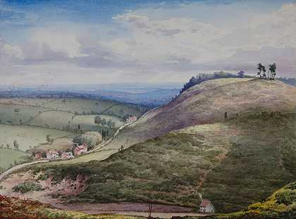从碎石坑出来的科夫顿路`The Cofton Road From The Gravel Pit (1850~1880) by Elijah Walton