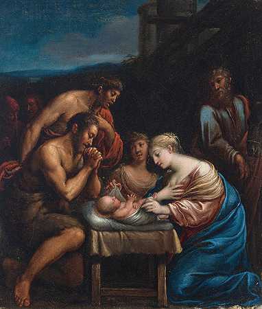 牧羊人的崇拜`The Adoration of the Shepherds by Lavinia Fontana