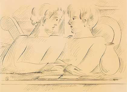 二人组`Duo (1936) by Oskar Schlemmer