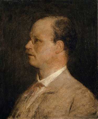 弗里茨·伯克哈特·布伦纳教授肖像`Portrait of Prof. Fritz Burckhardt~Brenner (1867~70) by Arnold Böcklin