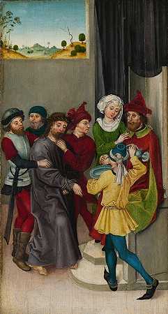 彼拉多面前的基督`Christ before Pilate by Ludwig Schongauer