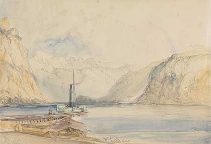 来自瑞士威森的沃伦施塔特`Wallenstadt from Wesen, Switzerland (1838) by William Callow