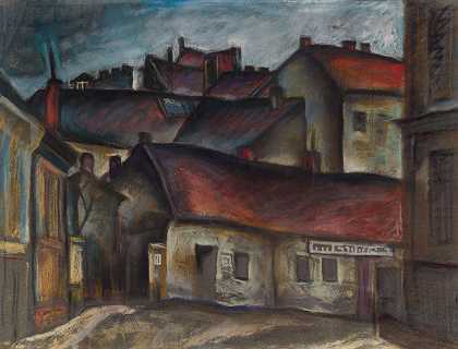 城市周边`Periféria mesta (1928) by Konštantín Bauer