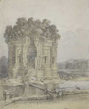 中爪哇日惹附近的坎迪卡拉桑`Candi Kalasan, bij Yogyakarta, Midden~Java (1817) by Adrianus Johannes Bik