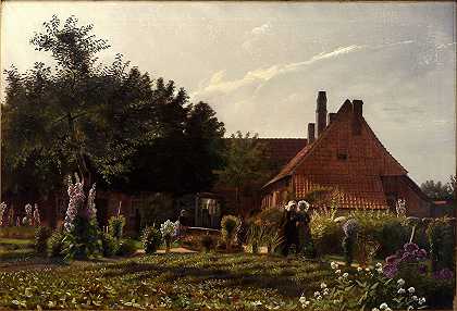 祖母s花园`Grandmothers Garden (1869) by Kristian Zahrtmann