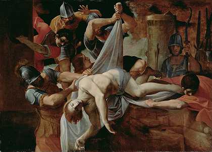 圣塞巴斯蒂安被扔进泄殖腔`St. Sebastian Thrown Into The Cloaca Maxima by Ludovico Carracci