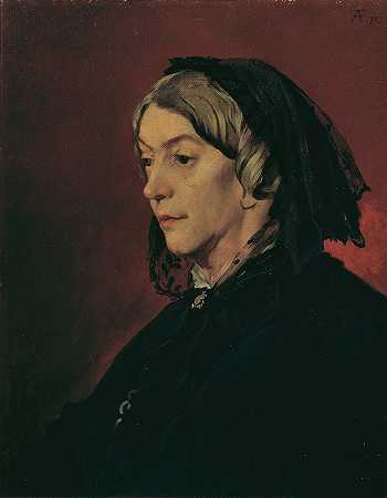 艺术家亨丽特·费尔巴哈她的继母`Henriette Feuerbach, the artists stepmother (1871) by Anselm Feuerbach