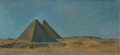 埃及大金字塔`Les grandes pyramids, Egypt (1865) by Jean Lecomte du Nouÿ