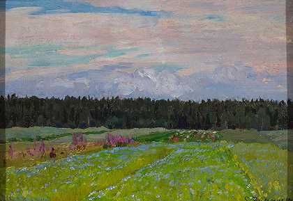 景观`Landscape (circa 1895) by Stanislaw Zukowski