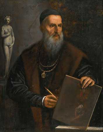 提香画像`Portrait of Titian by Pietro della Vecchia