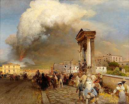 那不勒斯——1872年维苏威火山爆发`Naples – Eruption Of Vesuvius In 1872